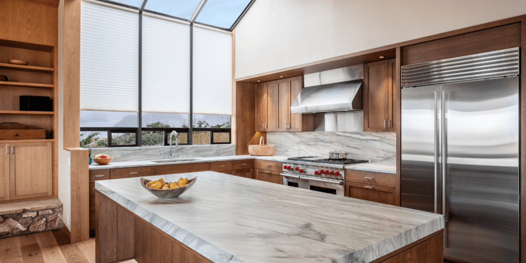 contrasting with light countertops