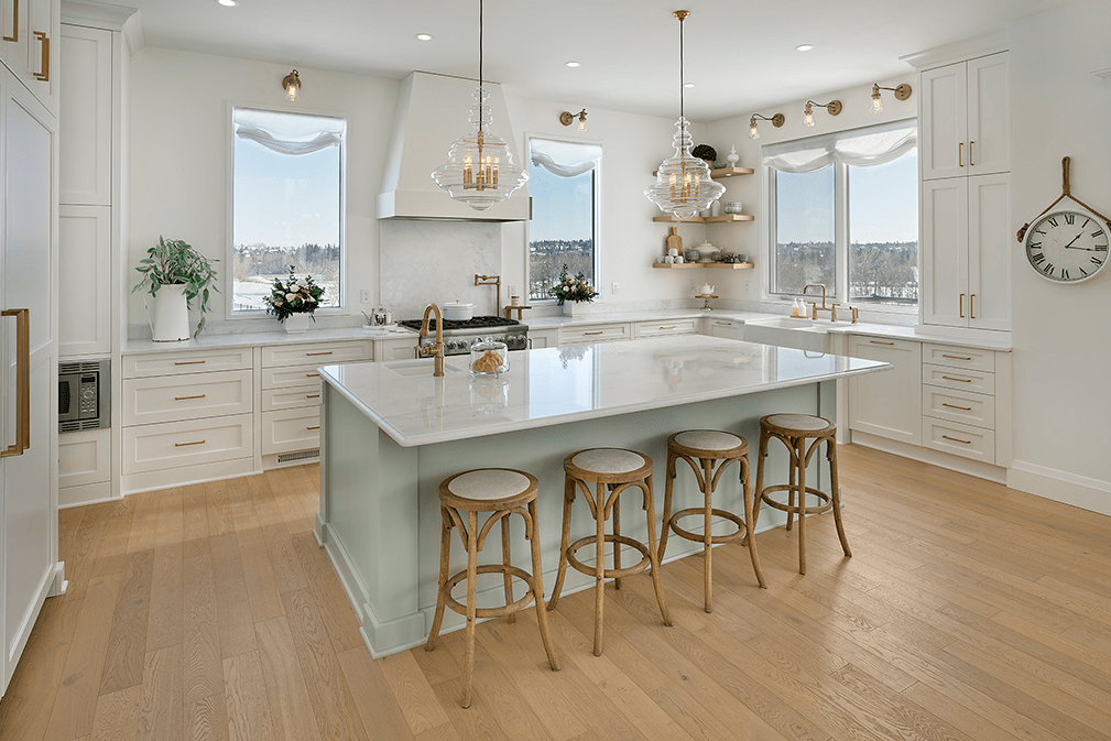 light green kitchen island ideas