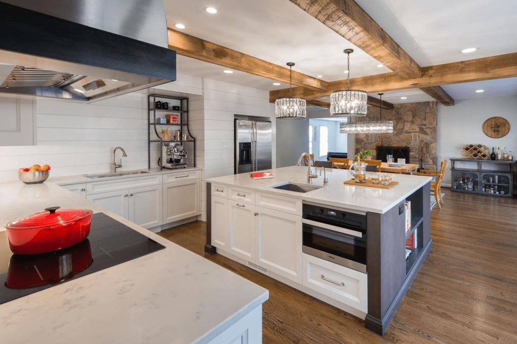 open concept kitchen with island