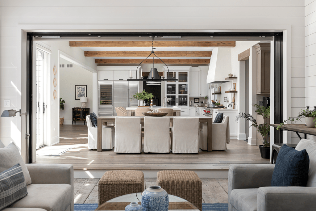 open concept kitchen with view to living room