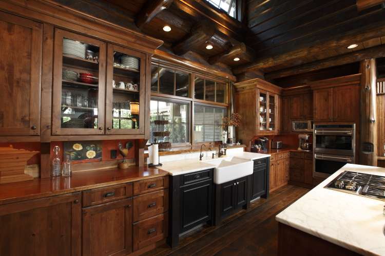 stained natural alder kitchen