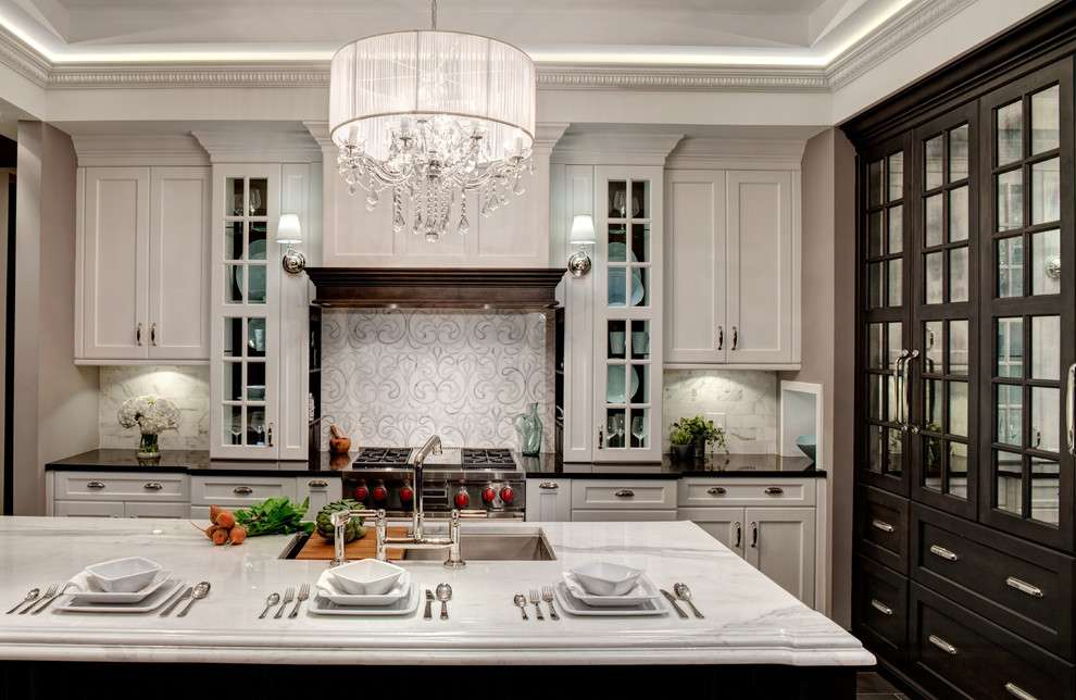 glamourous traditional white kitchen