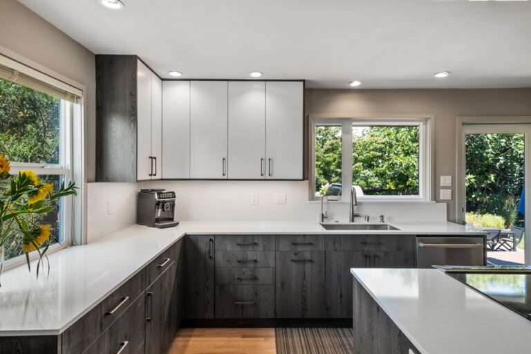 modern grey and white kitchen