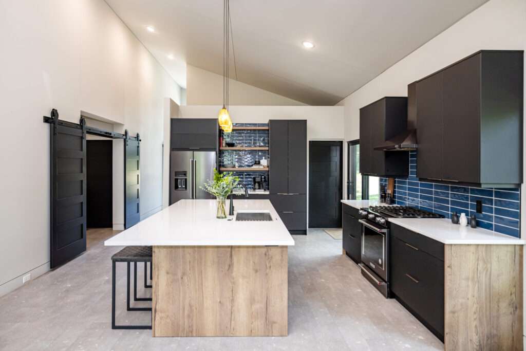 tfl oak and black kitchen